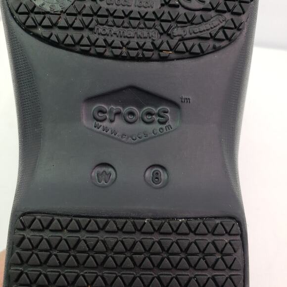 Crocs Neria Pro II Womens Sz 8 Black Floral SlipOn Slip Resistant Work Clog Shoe - Picture 11 of 11